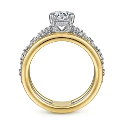 Online Gabriel & Co. Gretchen - 14K White-Yellow Gold Round Diamond Engagement Ring