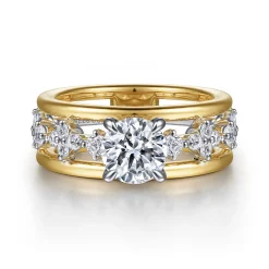Online Gabriel & Co. Gretchen - 14K White-Yellow Gold Round Diamond Engagement Ring