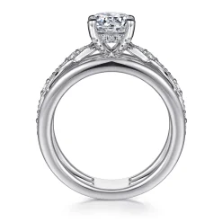Sale Gabriel & Co. Halette - 14K White Gold Round Diamond Engagement Ring
