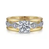 Clearance Gabriel & Co. Halette - 14K White-Yellow Gold Round Diamond Engagement Ring
