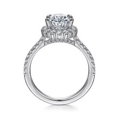 Best Gabriel & Co. Hamilton - 14K White Gold Oval Halo Diamond Engagement Ring