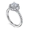 Hot Gabriel & Co. Hamilton - 14K White Gold Round Halo Diamond Engagement Ring