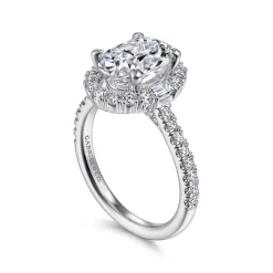 Outlet Gabriel & Co. Hamilton - Platinum Oval Halo Diamond Engagement Ring