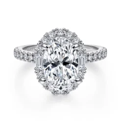 Outlet Gabriel & Co. Hamilton - Platinum Oval Halo Diamond Engagement Ring