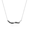 Sale Gabriel & Co. Hammered 925 Sterling Silver Black Spinel Twisted Bar Necklace