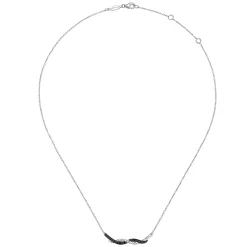 Sale Gabriel & Co. Hammered 925 Sterling Silver Black Spinel Twisted Bar Necklace