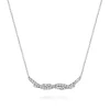 Online Gabriel & Co. Hammered 925 Sterling Silver White Sapphire Twisted Bar Necklace