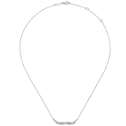 Online Gabriel & Co. Hammered 925 Sterling Silver White Sapphire Twisted Bar Necklace