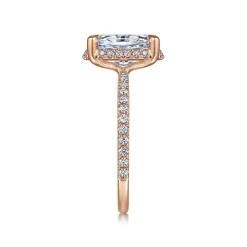 Hot Gabriel & Co. Hart - 14K Rose Gold Hidden Halo Oval Diamond Engagement Ring