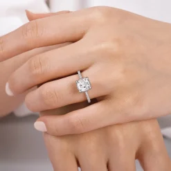 Gabriel & Co. Hart - 14K White Gold Cushion Hidden Halo Diamond Engagement Ring