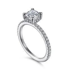 Online Gabriel & Co. Hart - 14K White Gold Cushion Hidden Halo Diamond Engagement Ring