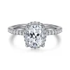 New Gabriel & Co. Hart - 14K White Gold Elongated Cushion Hidden Halo Diamond Engagement Ring