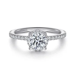 Online Gabriel & Co. Hart - 14K White Gold Hidden Halo Diamond Engagement Ring