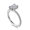 Hot Gabriel & Co. Hart - 14K White Gold Hidden Halo Emerald Cut Diamond Engagement Ring
