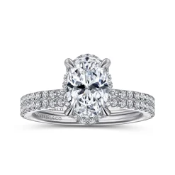 Online Gabriel & Co. Hart - 14K White Gold Hidden Halo Oval Diamond Engagement Ring