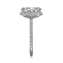 Clearance Gabriel & Co. Hart - 14K White Gold Hidden Halo Oval Diamond Engagement Ring