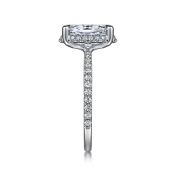 New Gabriel & Co. Hart - 14K White Gold Hidden Halo Oval Diamond Engagement Ring