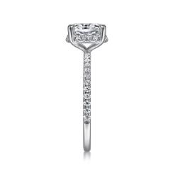Best Gabriel & Co. Hart - 14K White Gold Hidden Halo Oval Diamond Engagement Ring