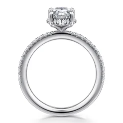 Gabriel & Co. Hart - 14K White Gold Hidden Halo Pear Shape Diamond Engagement Ring