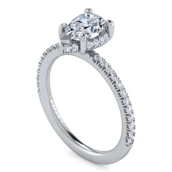Discount Gabriel & Co. Hart - 14K White Gold Hidden Halo Pear Shape Diamond Engagement Ring