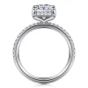 Discount Gabriel & Co. Hart - 14K White Gold Princess Hidden Halo Diamond Engagement Ring