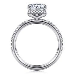 Discount Gabriel & Co. Hart - 14K White Gold Princess Hidden Halo Diamond Engagement Ring