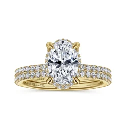 Best Gabriel & Co. Hart - 14K Yellow Gold Hidden Halo Oval Diamond Engagement Ring
