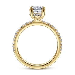 Sale Gabriel & Co. Hart - 14K Yellow Gold Hidden Halo Oval Diamond Engagement Ring