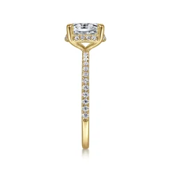 Sale Gabriel & Co. Hart - 14K Yellow Gold Hidden Halo Oval Diamond Engagement Ring
