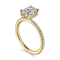 Sale Gabriel & Co. Hart - 14K Yellow Gold Hidden Halo Oval Diamond Engagement Ring
