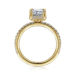 Outlet Gabriel & Co. Hart - 14K Yellow Gold Hidden Halo Emerald Cut Diamond Engagement Ring
