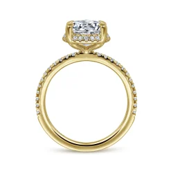 Hot Gabriel & Co. Hart - 14K Yellow Gold Hidden Halo Round Diamond Engagement Ring