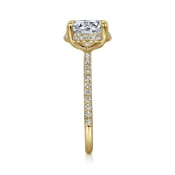 Hot Gabriel & Co. Hart - 14K Yellow Gold Hidden Halo Round Diamond Engagement Ring