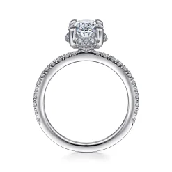 Outlet Gabriel & Co. Hart - Platinum Hidden Halo Oval Diamond Engagement Ring