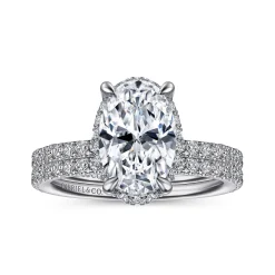 Outlet Gabriel & Co. Hart - Platinum Hidden Halo Oval Diamond Engagement Ring
