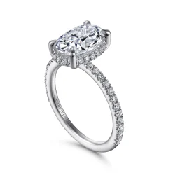 Outlet Gabriel & Co. Hart - Platinum Hidden Halo Oval Diamond Engagement Ring