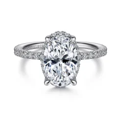 Outlet Gabriel & Co. Hart - Platinum Hidden Halo Oval Diamond Engagement Ring