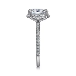 Hot Gabriel & Co. Hart - Platinum Hidden Halo Oval Diamond Engagement Ring