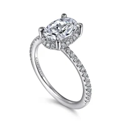 Hot Gabriel & Co. Hart - Platinum Hidden Halo Oval Diamond Engagement Ring