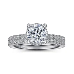 Discount Gabriel & Co. Hart - Platinum Hidden Halo Round Diamond Engagement Ring