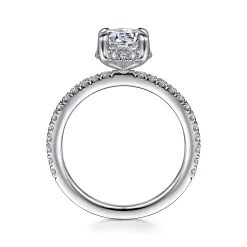 Discount Gabriel & Co. Hart - Platinum Hidden Halo Round Diamond Engagement Ring