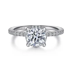Discount Gabriel & Co. Hart - Platinum Hidden Halo Round Diamond Engagement Ring