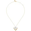 New Gabriel & Co. HEART - 14K White Yellow Gold Diamond Heart Angel Wing Pendant Necklace