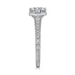 Hot Gabriel & Co. Heath - 14K White Gold Round Diamond Engagement Ring