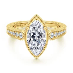 Sale Gabriel & Co. Heath - 14K Yellow Gold Marquise Shape Diamond Engagement Ring