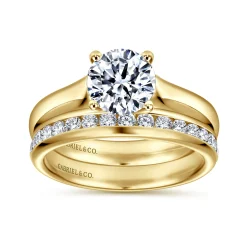 Hot Gabriel & Co. Helen - 14K Yellow Gold Round Diamond Engagement Ring
