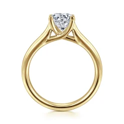 Hot Gabriel & Co. Helen - 14K Yellow Gold Round Diamond Engagement Ring
