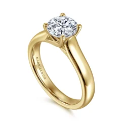 Hot Gabriel & Co. Helen - 14K Yellow Gold Round Diamond Engagement Ring