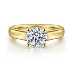 Hot Gabriel & Co. Helen - 14K Yellow Gold Round Diamond Engagement Ring