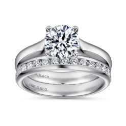 Online Gabriel & Co. Helen - Platinum Round Diamond Solitaire Engagement Ring
